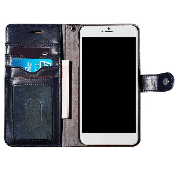 Etui-Portefeuille avec Compartiment pour Cartes en Simili Cuir pour iPhone - Bleu profond FOR IPHONE 7