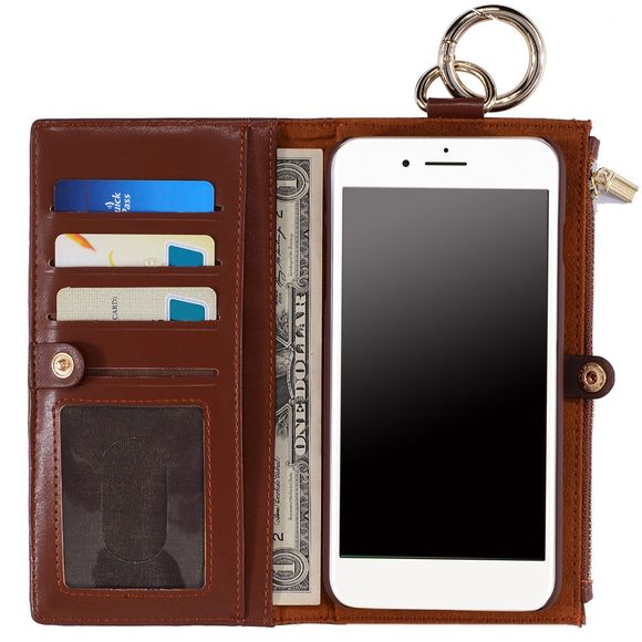 Flip Wallet de téléphone avec fente pour carte - Brun FOR IPHONE 6 / 6S