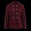 Slim Fit Double Breasted Peacoat - Rouge vineux L