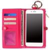 Flip Wallet de téléphone avec fente pour carte - Rouge Rose FOR SAMSUNG S6