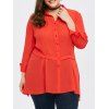 Plus Size Asymmetrical palangre Shirt - Rouge 4XL