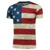 T-shirt Imprimé Drapeau Américain Sale à Manches Courtes - multicolore XL