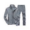 Zip Up Jacket et Sweatpants Graphic - Gris Clair 2XL