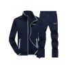 Zip Up Jacket et Sweatpants Graphic - Cadetblue 3XL