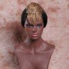 Métis Noir Charme perruque synthétique femmes s 'Short Fluffy Plein Bang Light Brown  - multicolore 