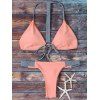 Halter réversible Thongs Bikini - Orange Rose M