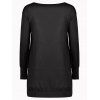 Plain Solid Color Drop Shoulder Pocket Tunic Tee Dress - BLACK M