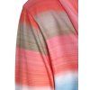Stylish Collarless Long Sleeve Asymmetrical Color Block Women's Cardigan - COLORMIX M