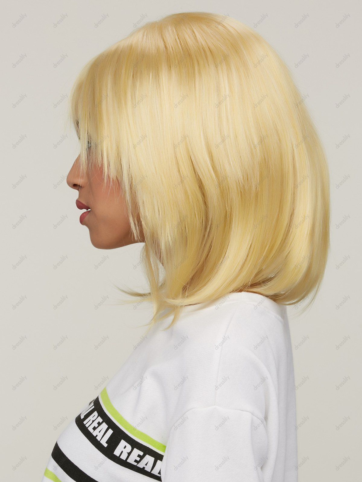 2018 Short Golden Mixed Layered Straight Side Bang Synthetic Hair Wig Colormix In Synthetic Wigs 1245