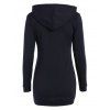 Trendy Hooded Long Sleeve Solid Color Hoodie For Women - Cadetblue M