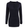 Trendy Hooded Long Sleeve Solid Color Hoodie For Women - Cadetblue M