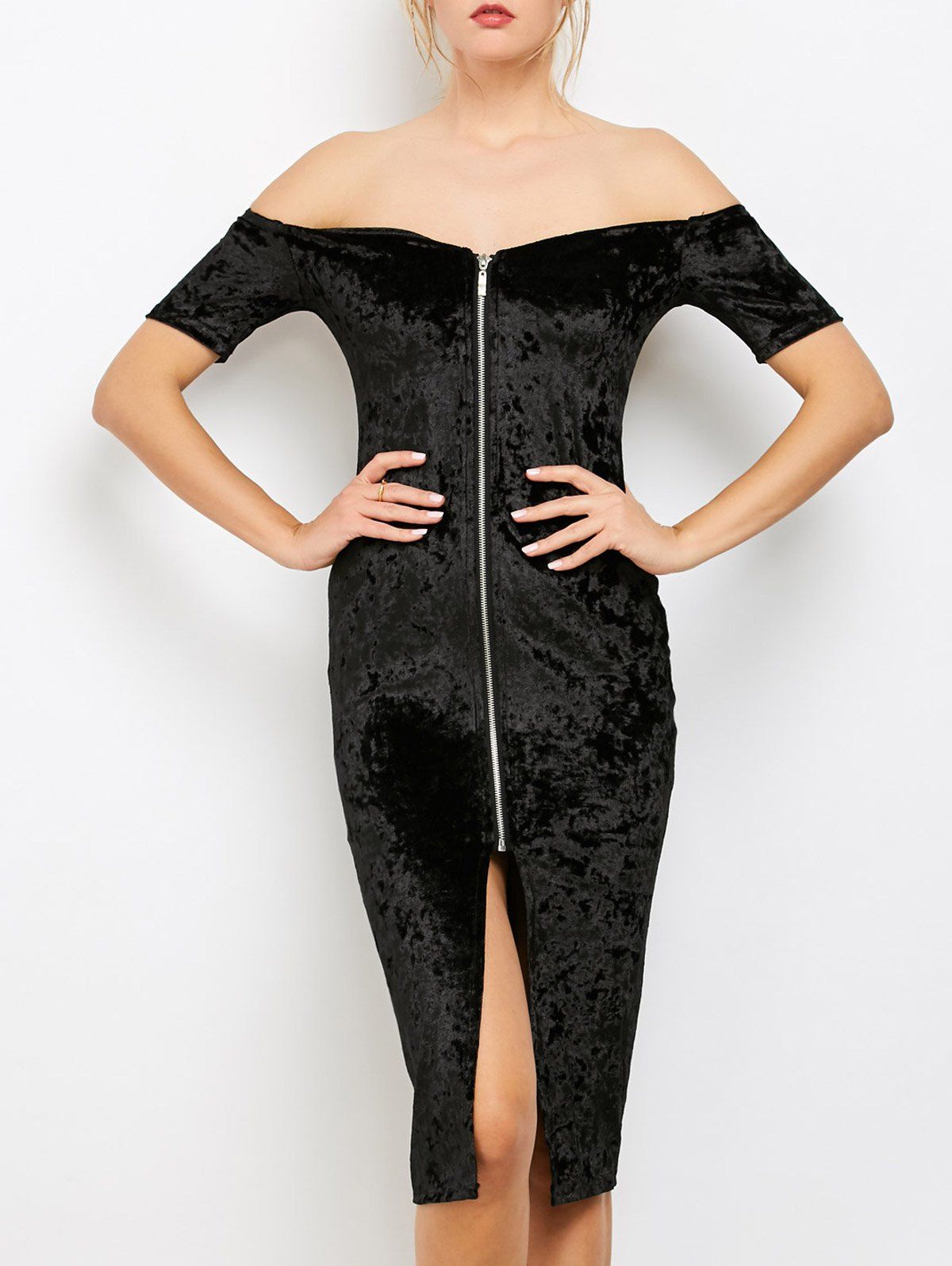 zip front gown