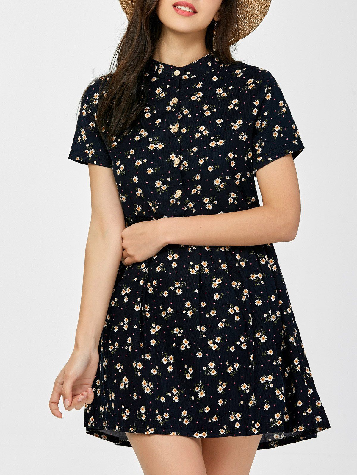 

Mini Floral Corduroy Sundress, Deep blue