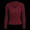 Pull Choker en Tricot Côtelé - Rouge vineux XL