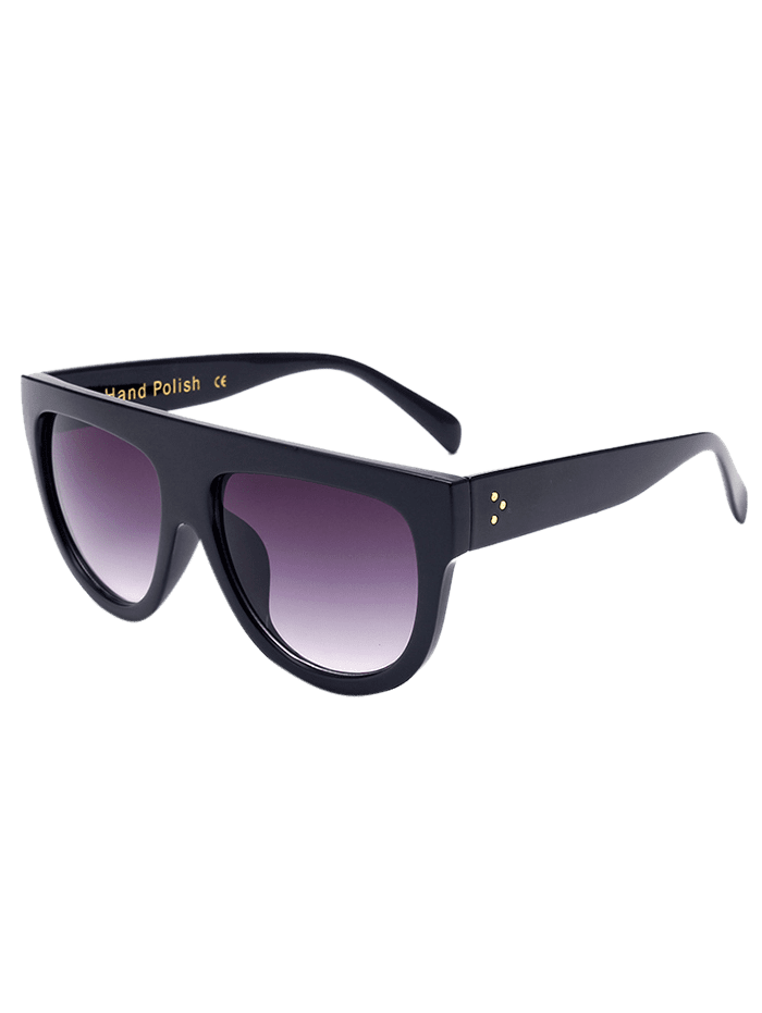Stylish Simple Full-Rim Black Sunglasses - BLACK 