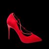 Stylish Cross-Strap and Flock Design Pumps For Women - RED 39