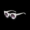 lunettes de soleil round en Color Block et en forme des yeux du chat - Blanc et Noir 