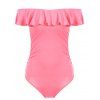 Off The épaule Ruffle One Piece Maillots de bain - Pastèque Rouge M