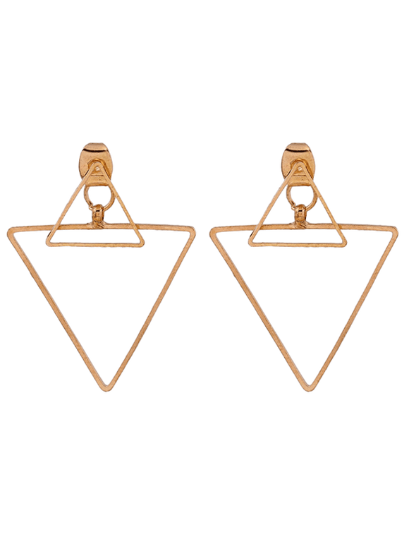 boucles d'oreilles en forme de triangle évidé - d'or 