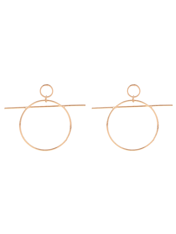 Boucles d'oreilles pendentif cercle avec barre - d'or 