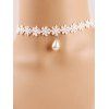 Retro Collier ras de cou en forme de goutte d'eau en faux perles pour les femmes - Blanc Cassé 