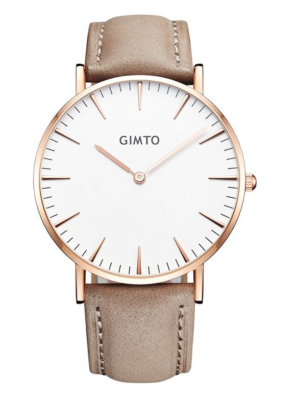 GIMTO bande de faux cuir montre-bracelet - Kaki 