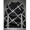 Ras du cou Color Block Sweatshirt - Noir 4XL