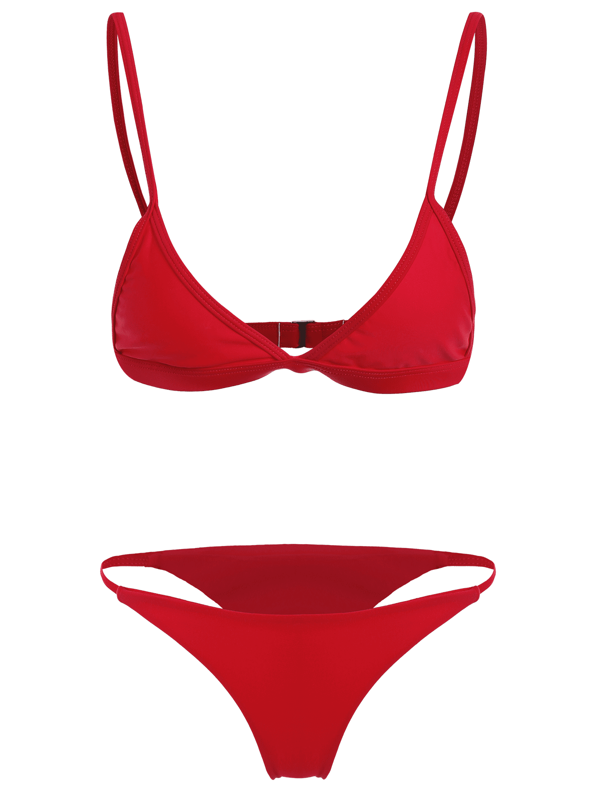 2018 Unlined Plunge String Bikini Set Red L In Bikinis Online Store Best Drawstring Skirt For
