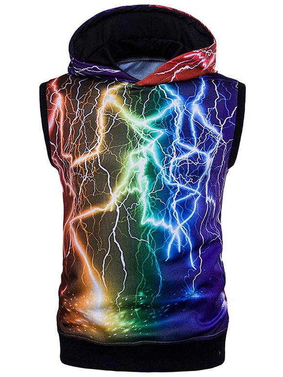 Colorful manches Foudre 3D Print Hoodie - multicolore XL