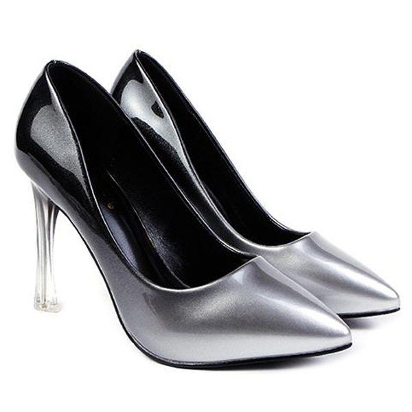 

Crystal Heel Ombre Pumps, Silver