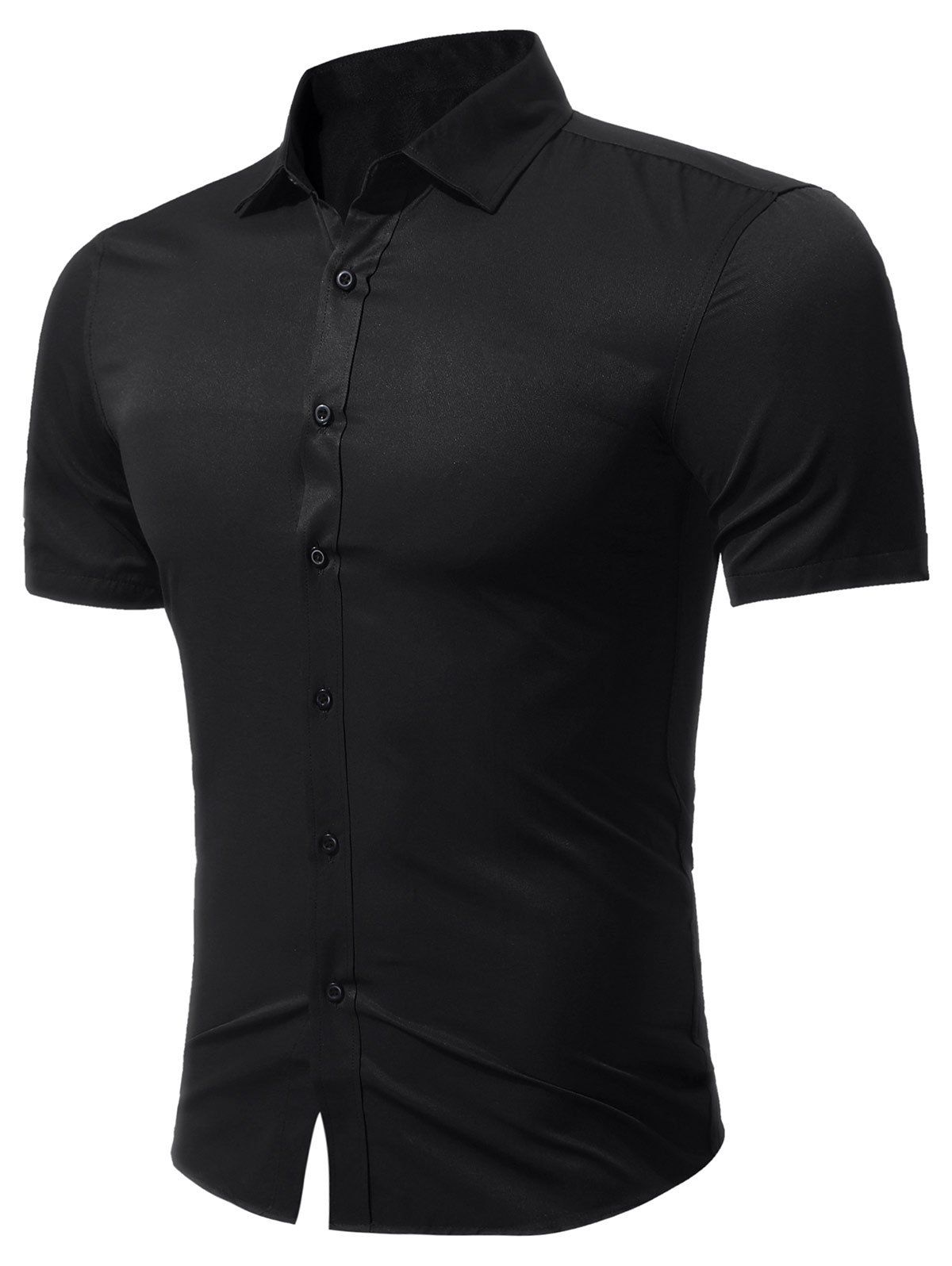

Short Sleeve Business Shirt in Slim Fit, Black