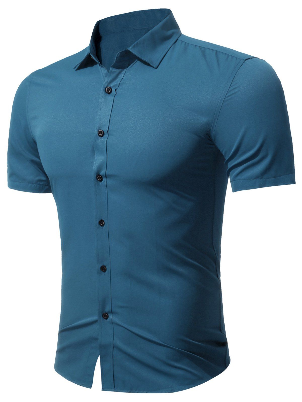 

Short Sleeve Business Shirt in Slim Fit, Azure blue