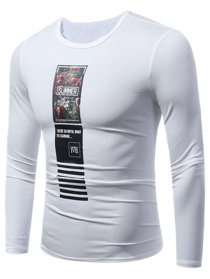 

Graphic Printed Long Sleeve Tee, White