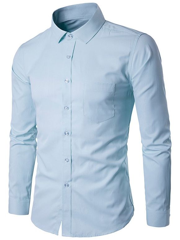 Oblique Striped Pocket Shirt - Vert clair 2XL