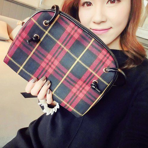 

Tartan Check Cross Body Bag, Red