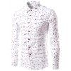 Manches longues Splatter peinture Dot Print Shirt - Blanc M