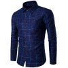 Manches longues irrégulière Plaid Print Shirt - Bleu Violet 5XL