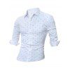Chemise à Carreaux Épars Imprimée à Manches Longues - Blanc XL
