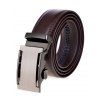 Faux cuir large ceinture avec boucle automatique Metallic - Brun 