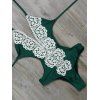 Maillot de Bain à Bretelle Panneau au Crochet Une-Pièce - Vert S