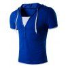 Hooded Color Block Insérer un T-shirt - Bleu Saphir 2XL
