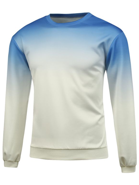 Ombre Sweat-shirt avec col ras du cou - Bleu clair 3XL