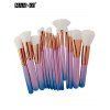 15 Pcs Set Pinceaux De Maquillage Sirène - Bleu et Rose 