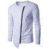 Manches longues Oblique Zip Up Design T-shirt - Blanc XL