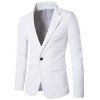 PU cuir Lapel One Button Blazer - Blanc M