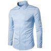 Long Sleeve Slimming Shirt - Bleu clair 2XL