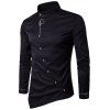 Brodé Bouton Oblique Conception shirt - Noir XL