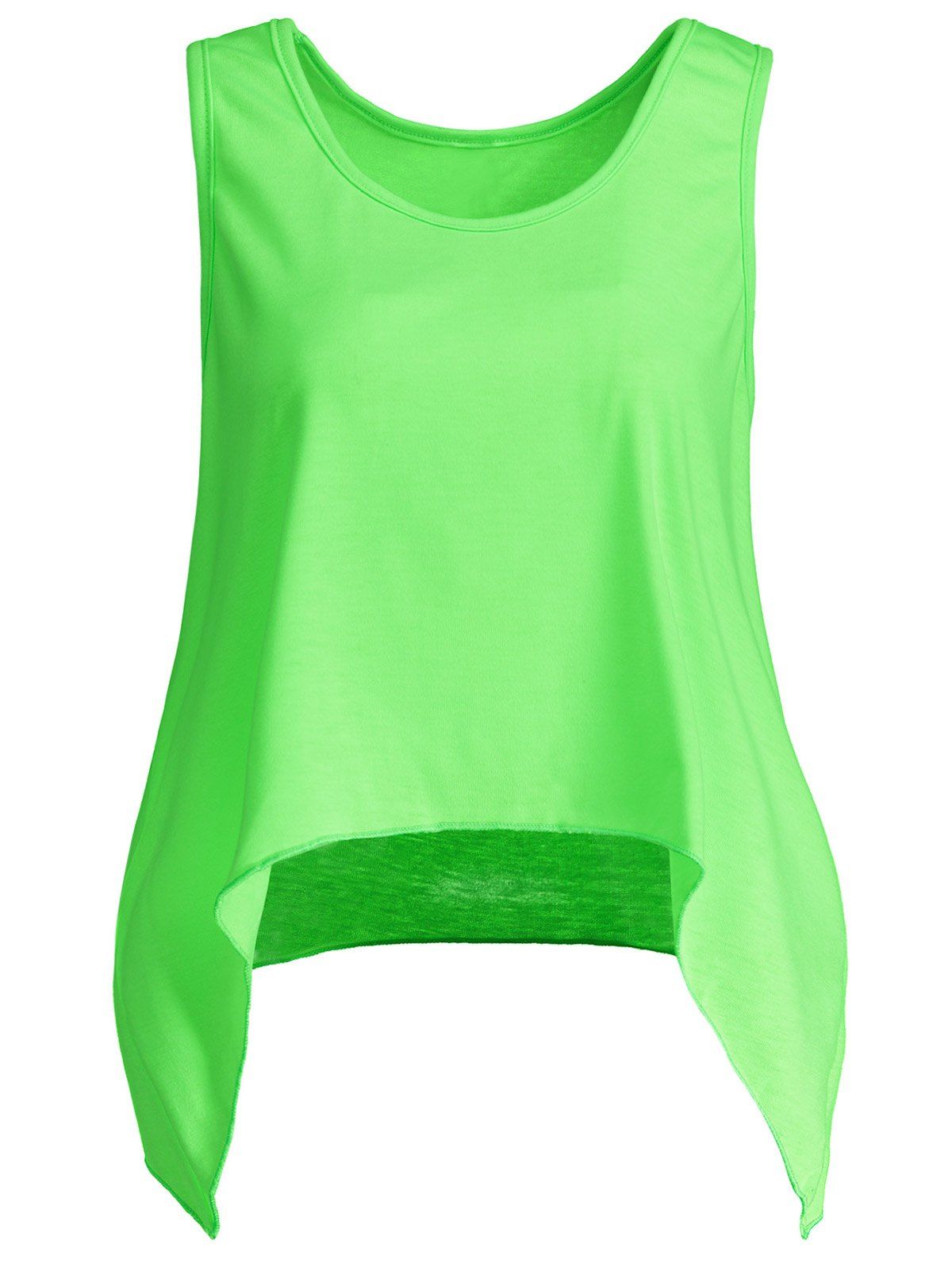 

Asymmetric Sleeveless Top, Neon green