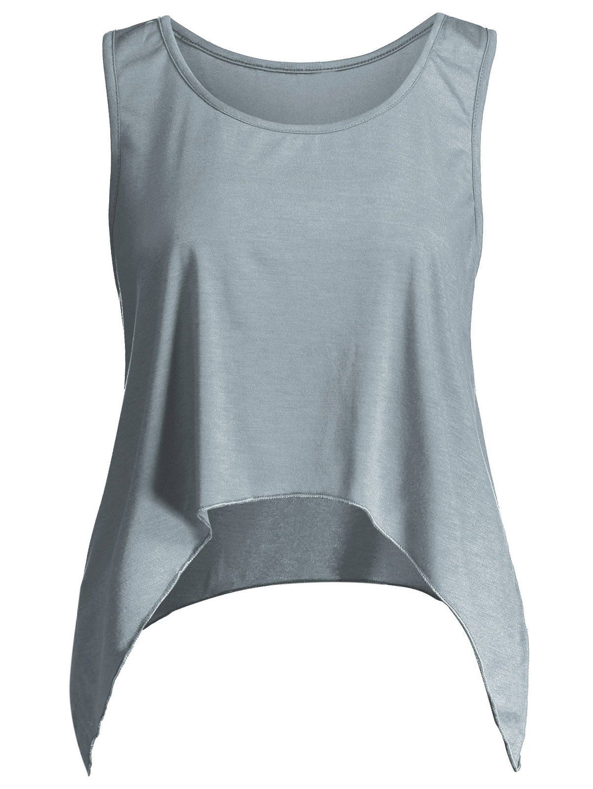 

Asymmetric Sleeveless Top, Gray