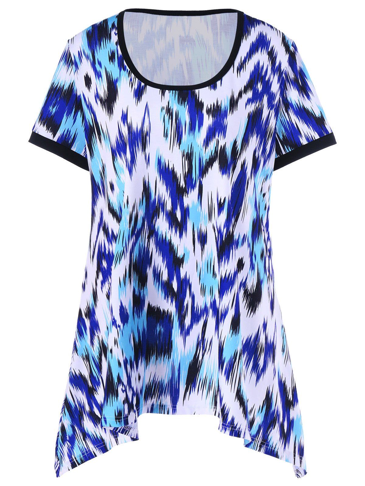

Plus Size Asymmetrical Ringer T-Shirt, White